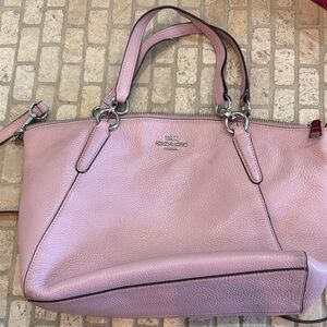 Coach Blush Pink Pebbled Leather Shoulder Tote